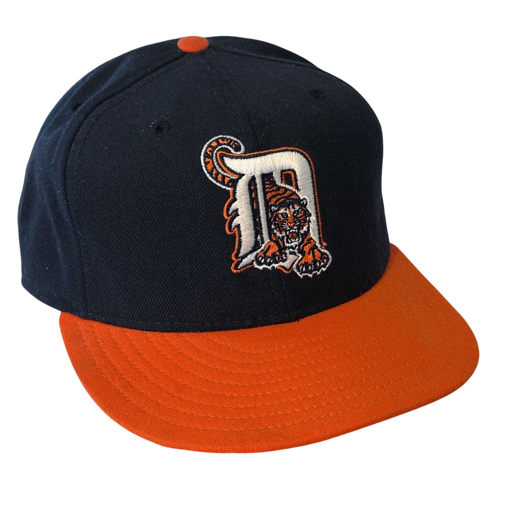 Vtg New Era Detroit Tigers Wool Hat Cap Fitted 7 3/4 5950 Pro Model Made in USA